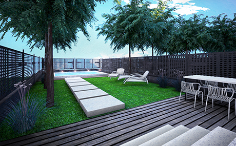 Fachada chalet Villa 4 dormitorios.